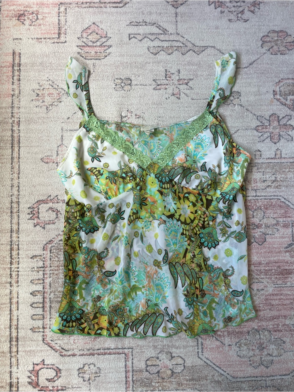 Y2k Zenobia Floral Lace Cami Fairycore Womens L
